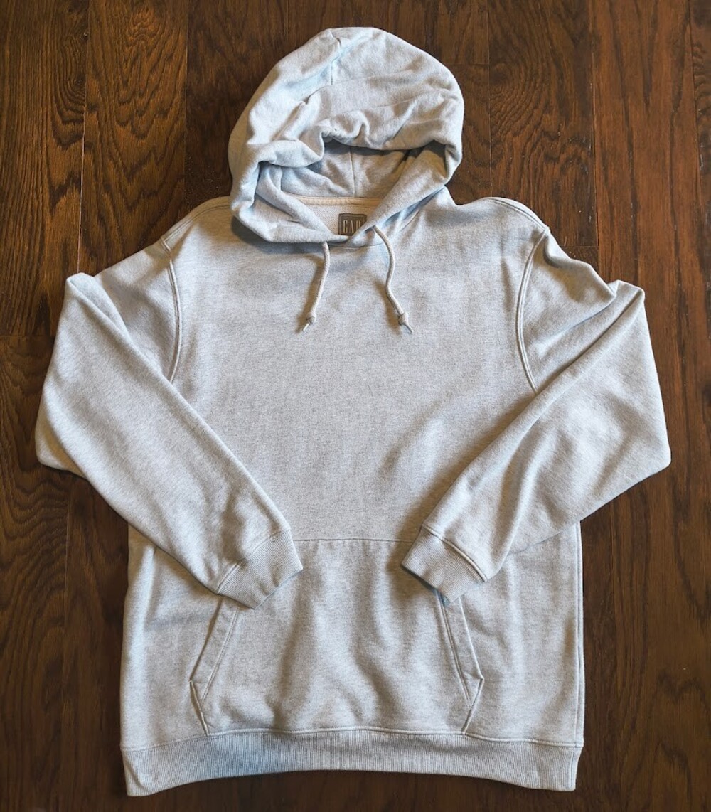 Gap Sweats Men's Size S Small French Terry Hoodie White Heather 100% Cotton